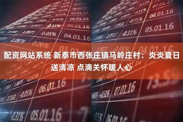 配资网站系统 新泰市西张庄镇马岭庄村：炎炎夏日送清凉 点滴关怀暖人心
